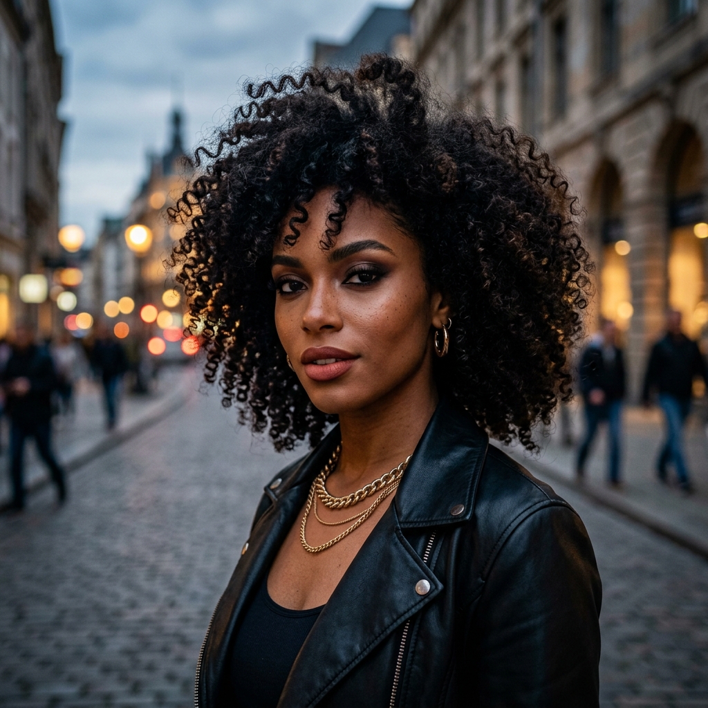 Curly texture hairstyle