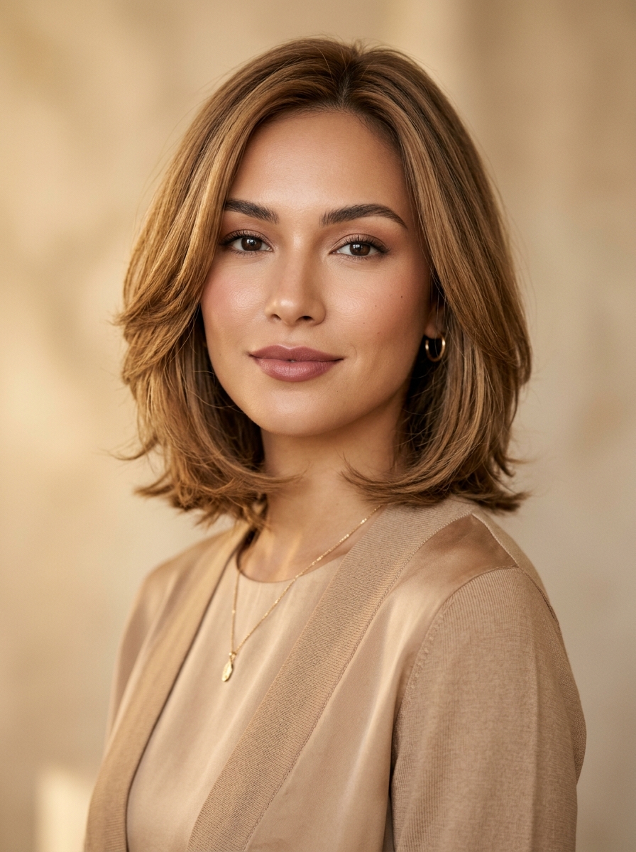 Elegant layered bob hairstyle